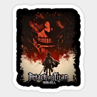 Attack on Titan Eren titan against Mikasa Sticker
